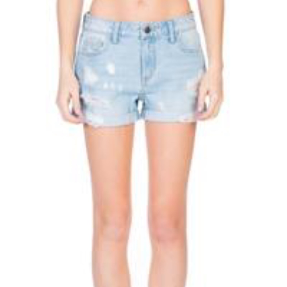 Mid Rise Destroyed Rolled Hem Short